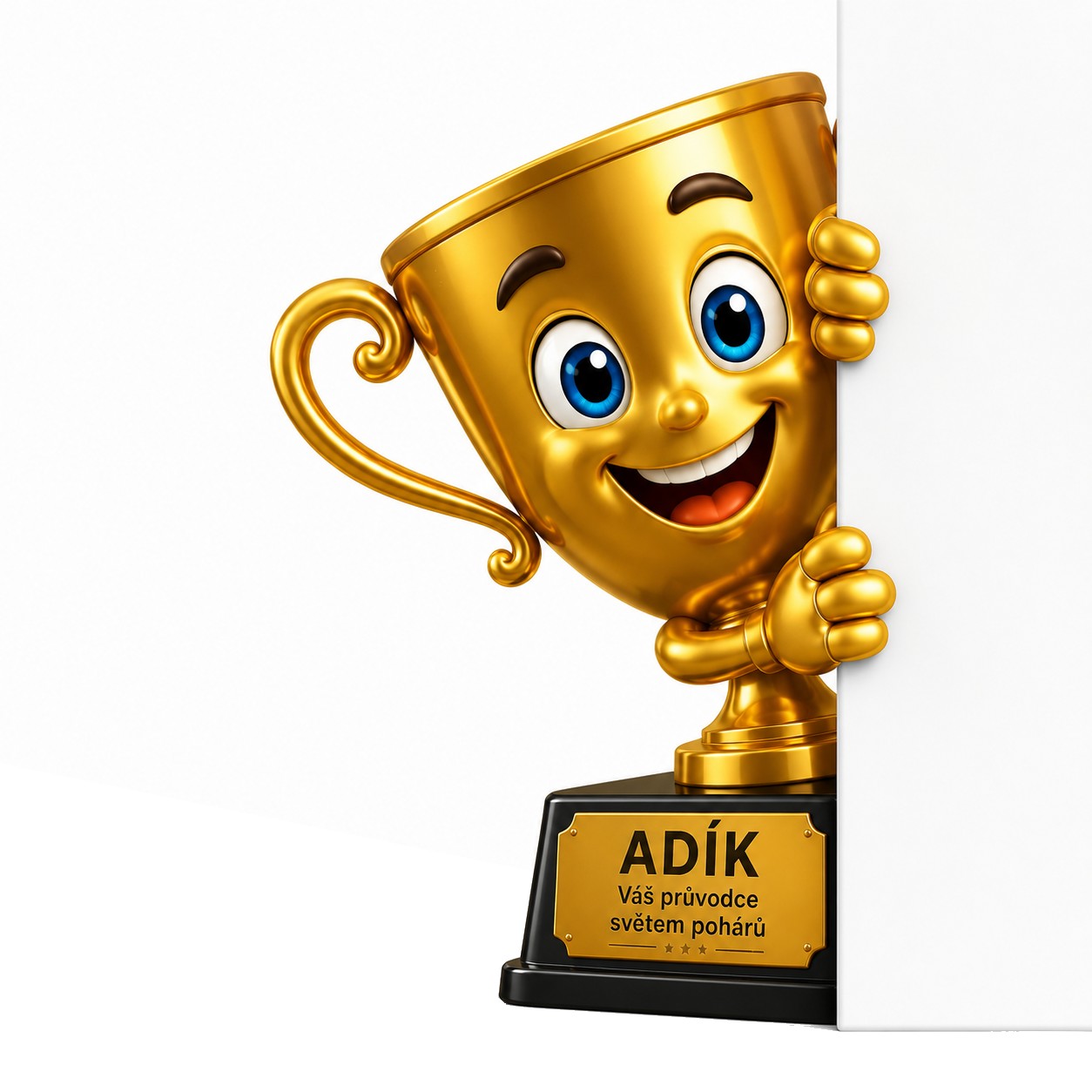 Maskot Adík vykukuje