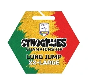 Kovová šestiúhelníková medaile 6 cm